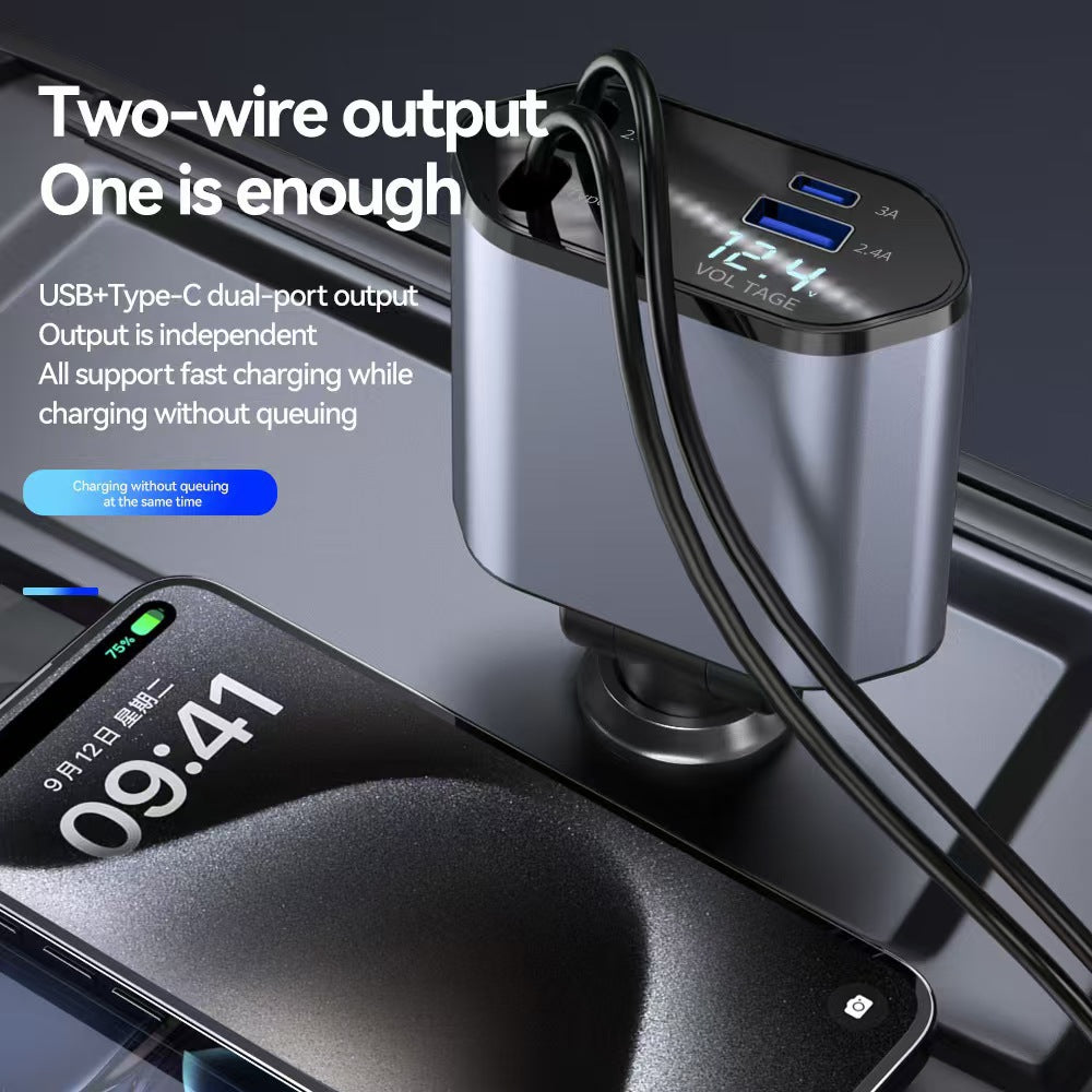 AURON Drive™ 4-in-1 Retractable Charging Cable