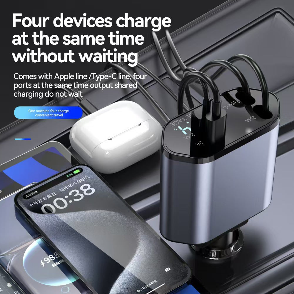 AURON Drive™ 4-in-1 Retractable Charging Cable