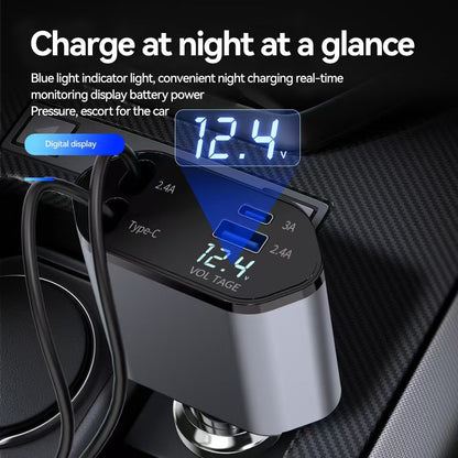 AURON Drive™ 4-in-1 Retractable Charging Cable